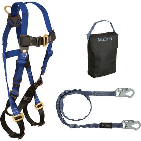 FALLTECH Starter Kit, 7015 Harness, 8259 Shock Absorbing Lanyard 6' and 5005P Gear Bag 9005PS